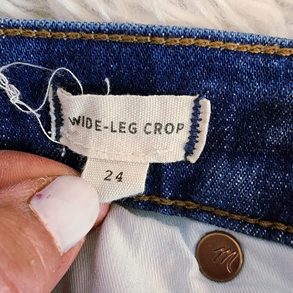 Madewell Wide-Leg Crop Jeans in Frida Wash womens Size 24 - Picture 7 of 16